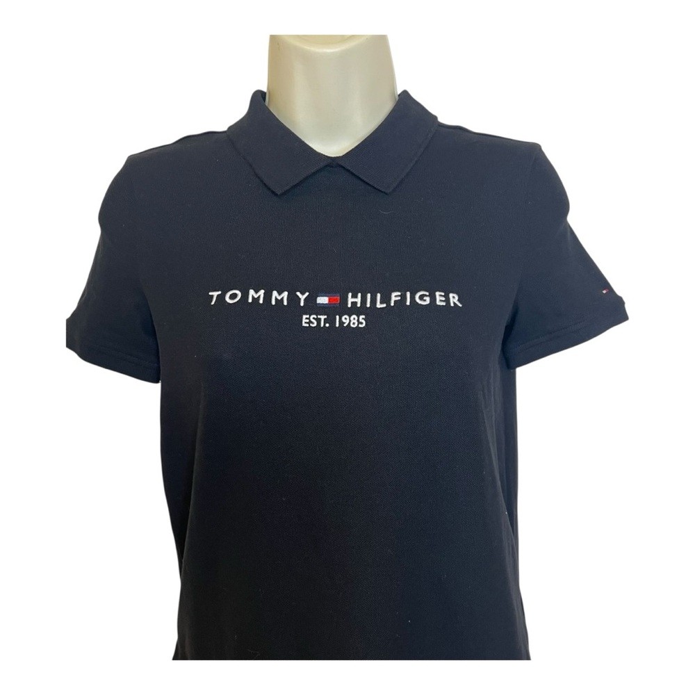 Tommy Hilfiger Black  Polo Logo Spell Out Shirt size XXS